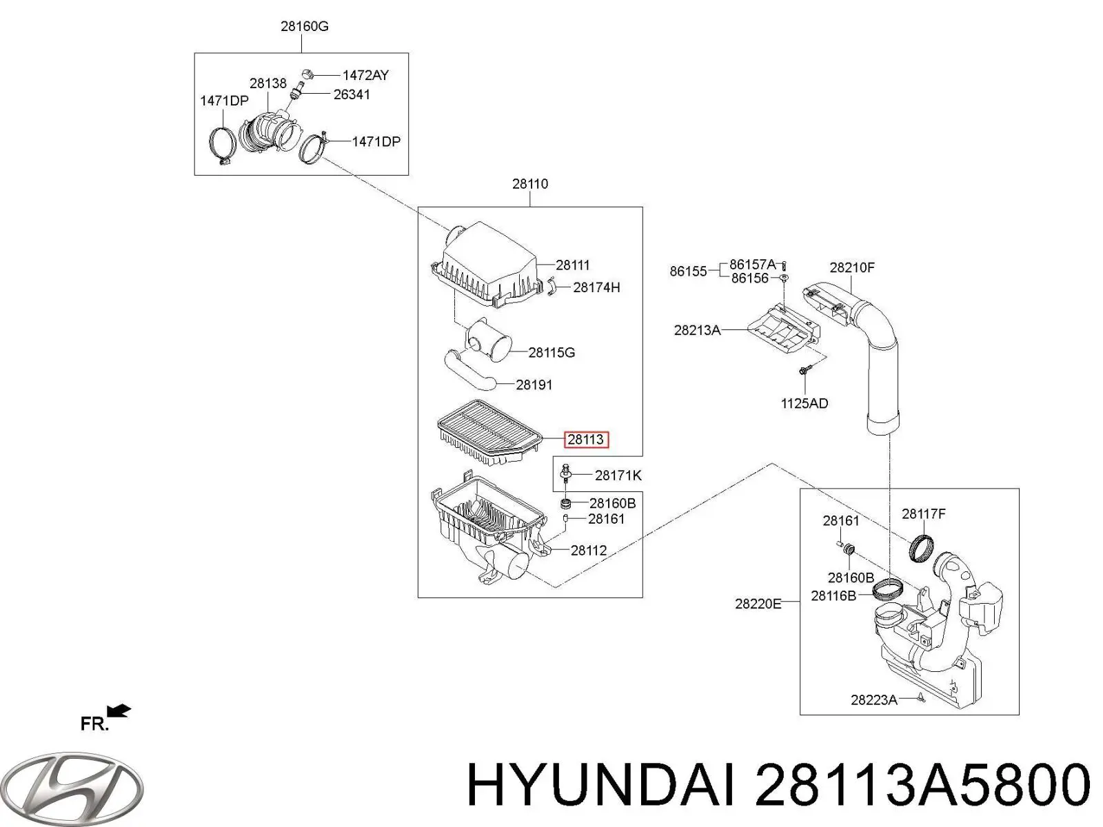 Filtro de aire 28113A5800 Hyundai/Kia