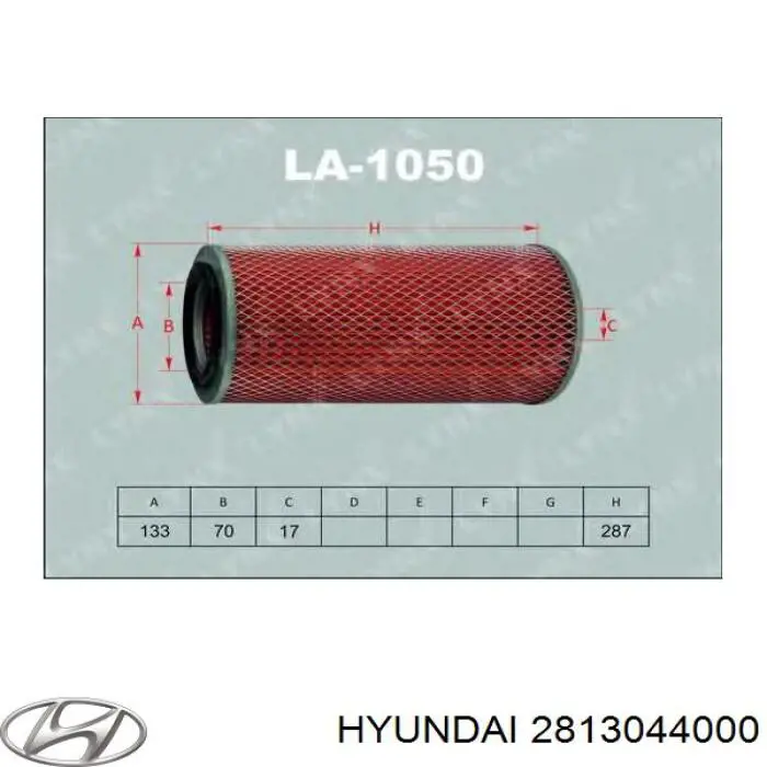 Filtro de aire 2813044000 Hyundai/Kia