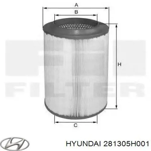 281305H001 Hyundai/Kia Filtro de aire de motor