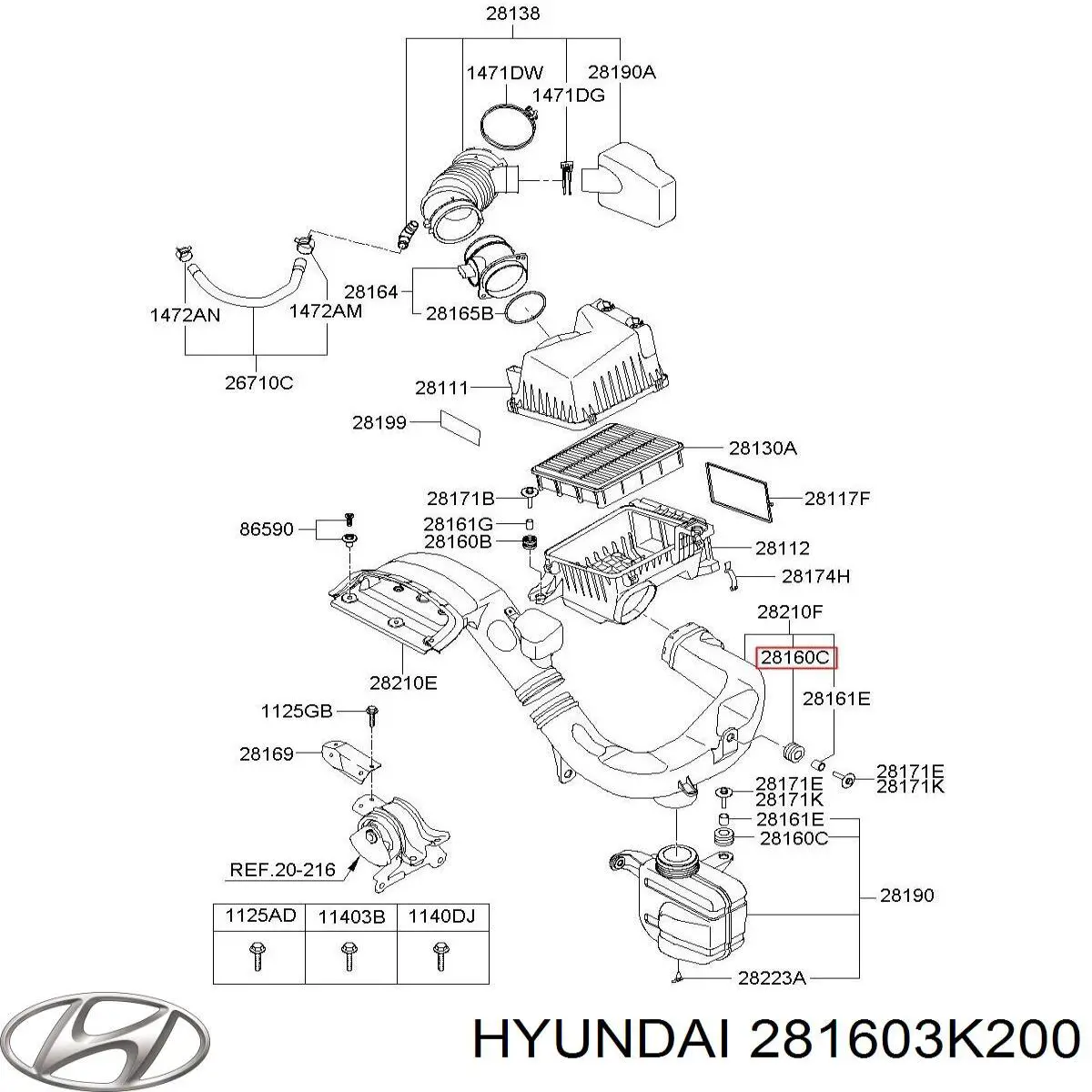 Comprar 281603K200 Hyundai/Kia 