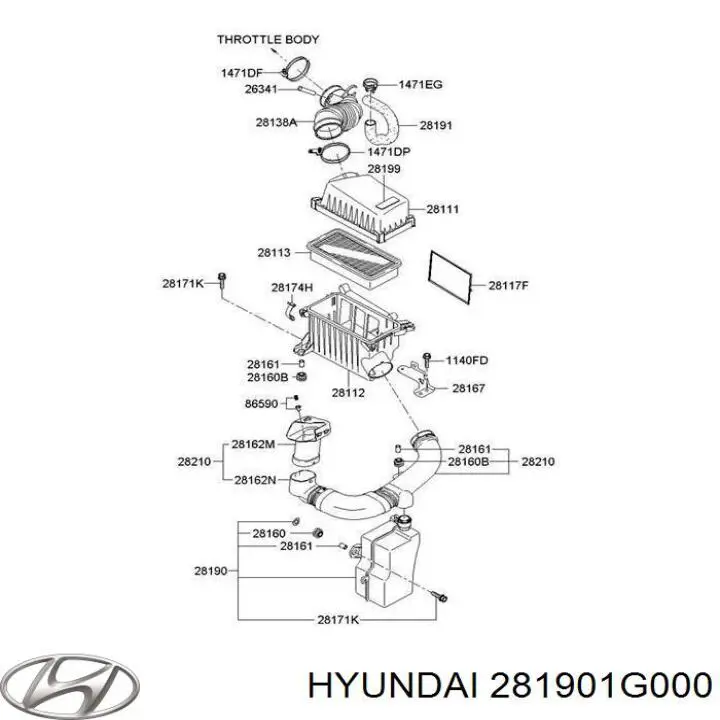 Resonador del filtro de aire Hyundai/Kia 281901G000 precio, desde 18,23 EUR