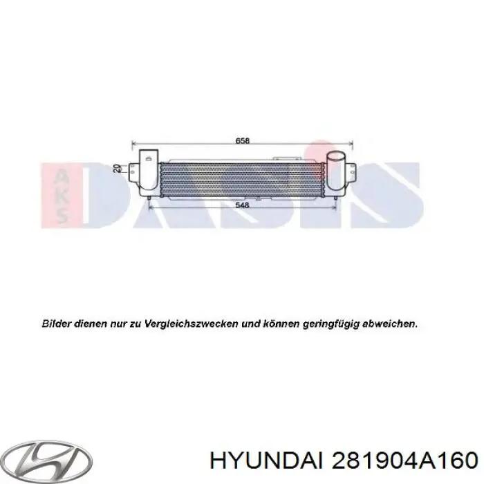 281904A160 Hyundai/Kia radiador de aire de admisión