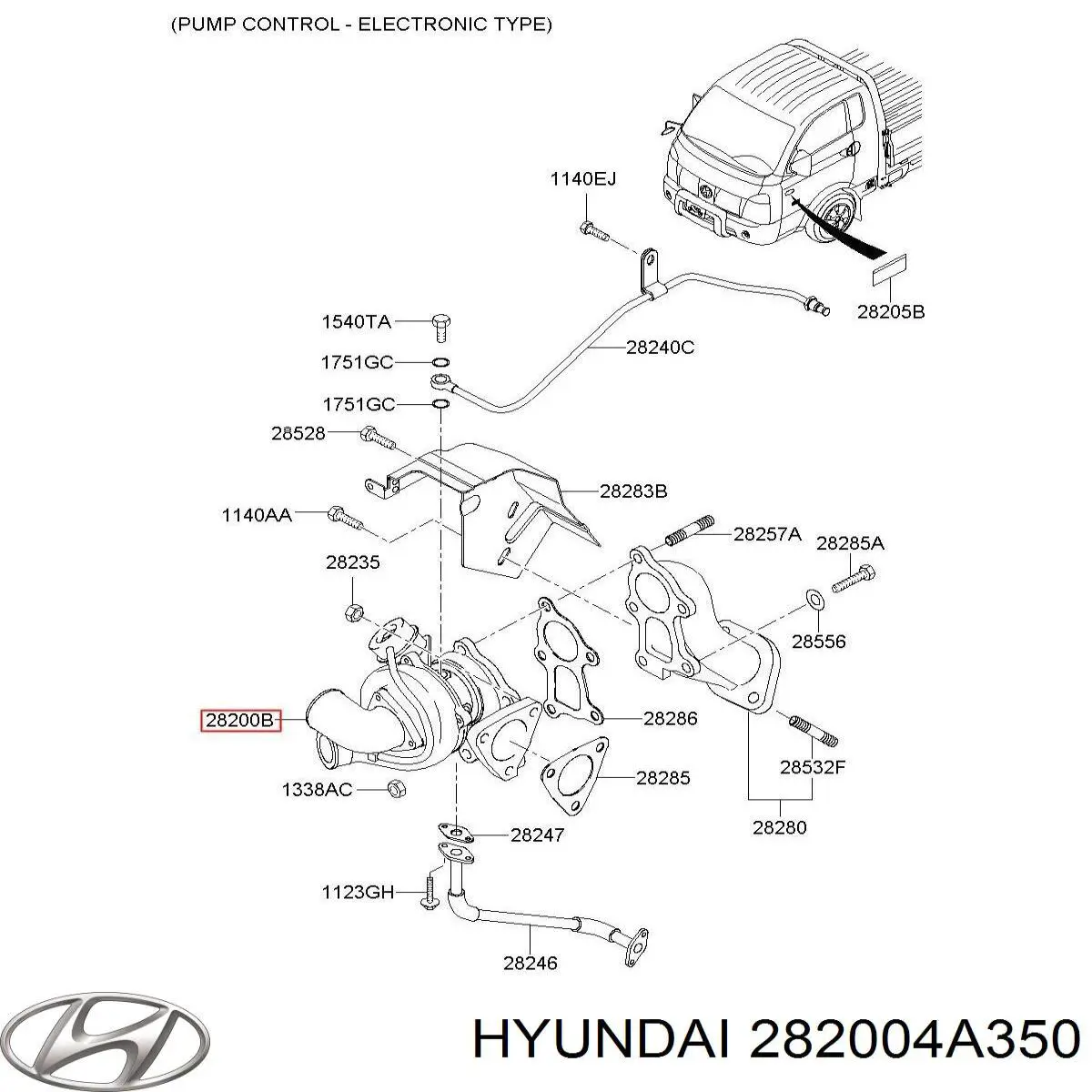 28200-4A350 Hyundai/Kia turbocompresor