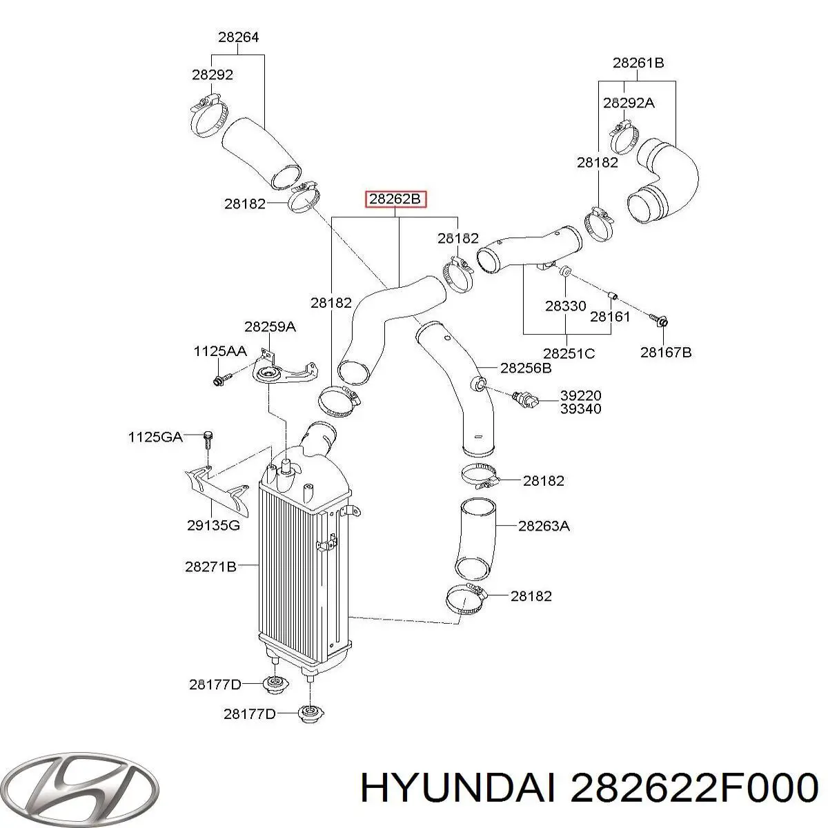 Tubo flexible de aire de sobrealimentación superior KIA Sorento (XM)