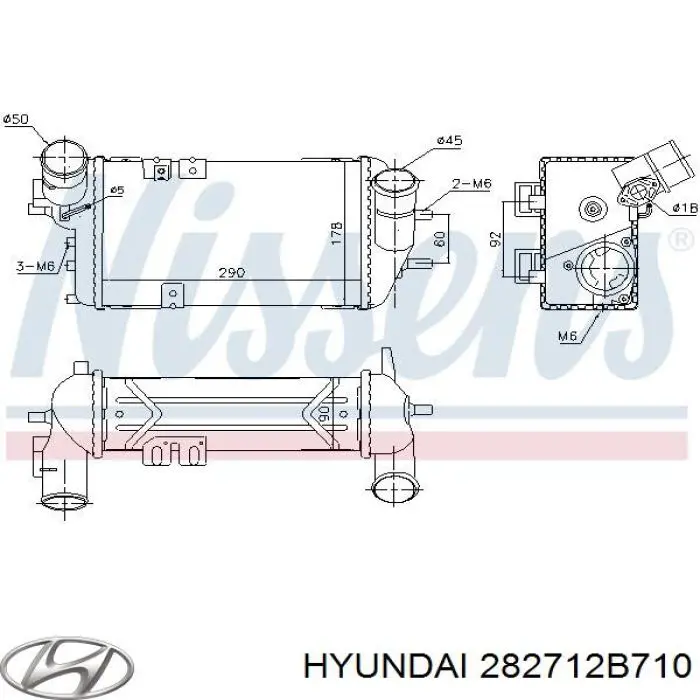 282712B710 Hyundai/Kia radiador de aire de admisión