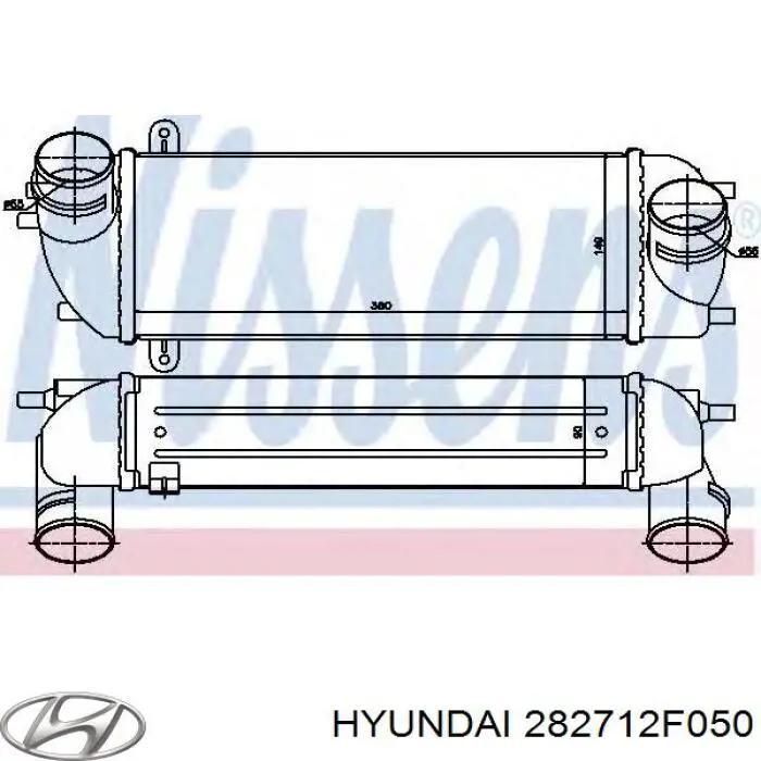 282712F050 Hyundai/Kia radiador de aire de admisión