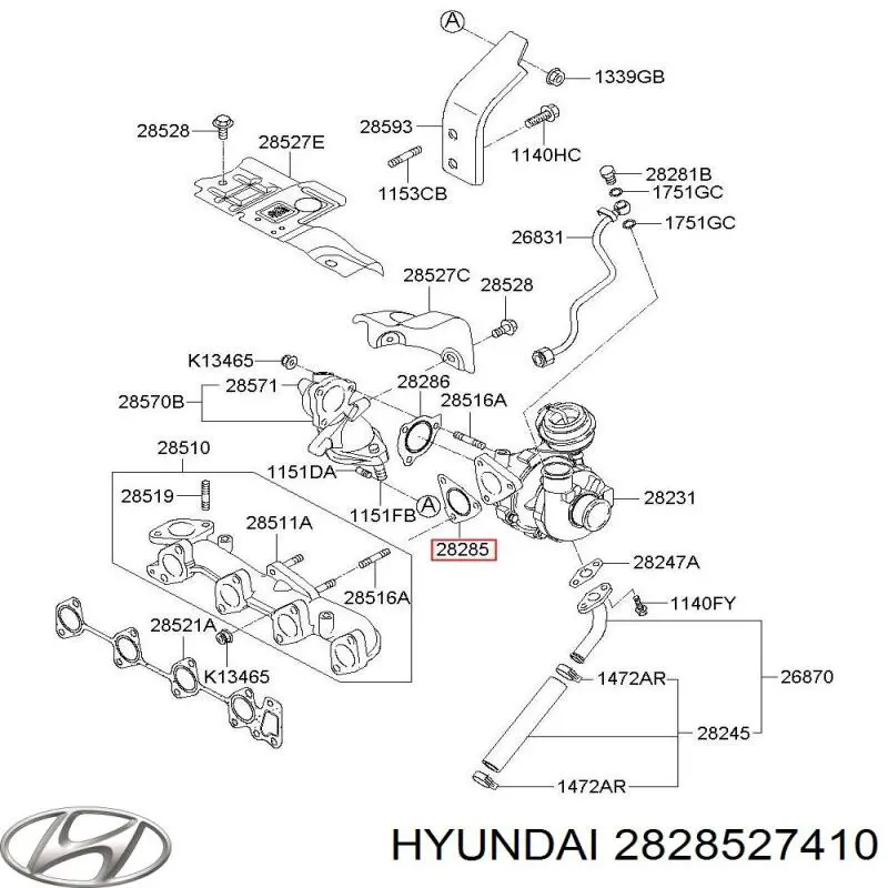 Comprar 2828527410 Hyundai/Kia Junta De Turbina
