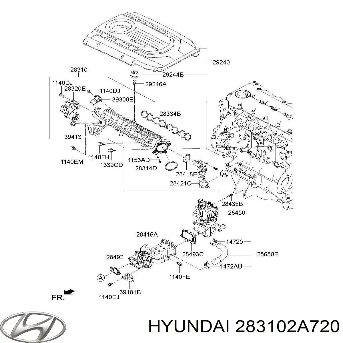 Módulo colector de admisión Hyundai/Kia 283102A720 precio, desde 101,76 EUR