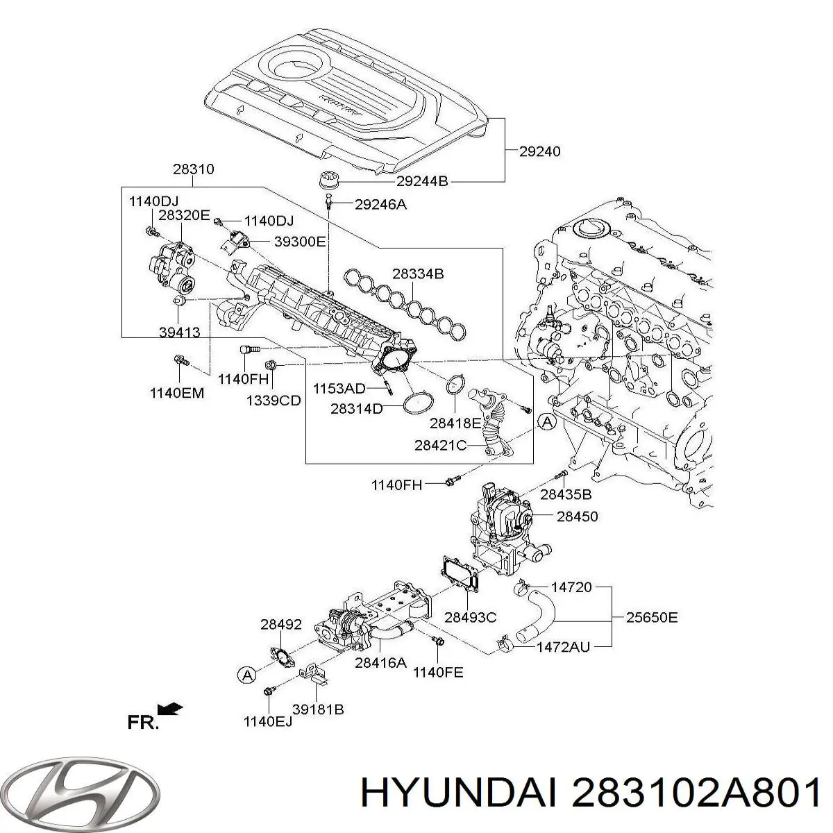 Colector de admisión para Hyundai I40 (VF)