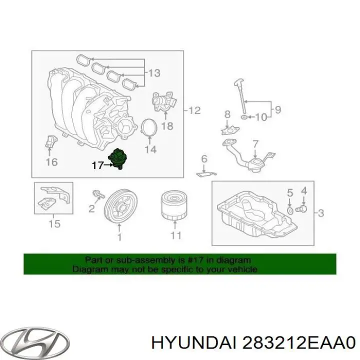 283212EAA0 Hyundai/Kia válvula (actuador de aleta del colector de admisión)