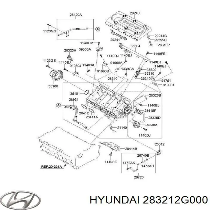 Válvula (actuador) de aleta del colector de admisión para Hyundai Sonata (YF)