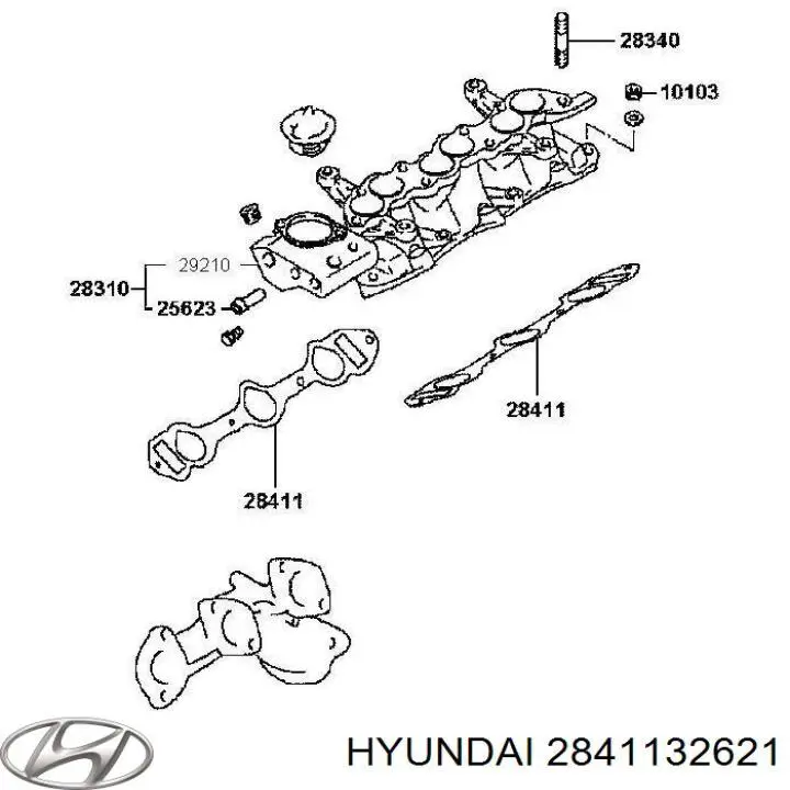Junta, colector de admisión para Hyundai H-1 STAREX 