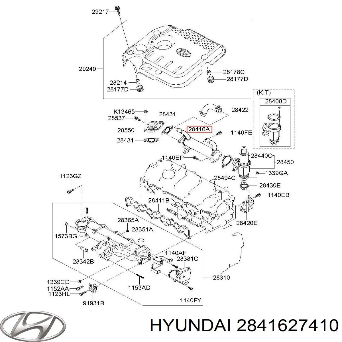 Enfriador EGR de recirculación de gases de escape Hyundai Santa Fe 2 CM