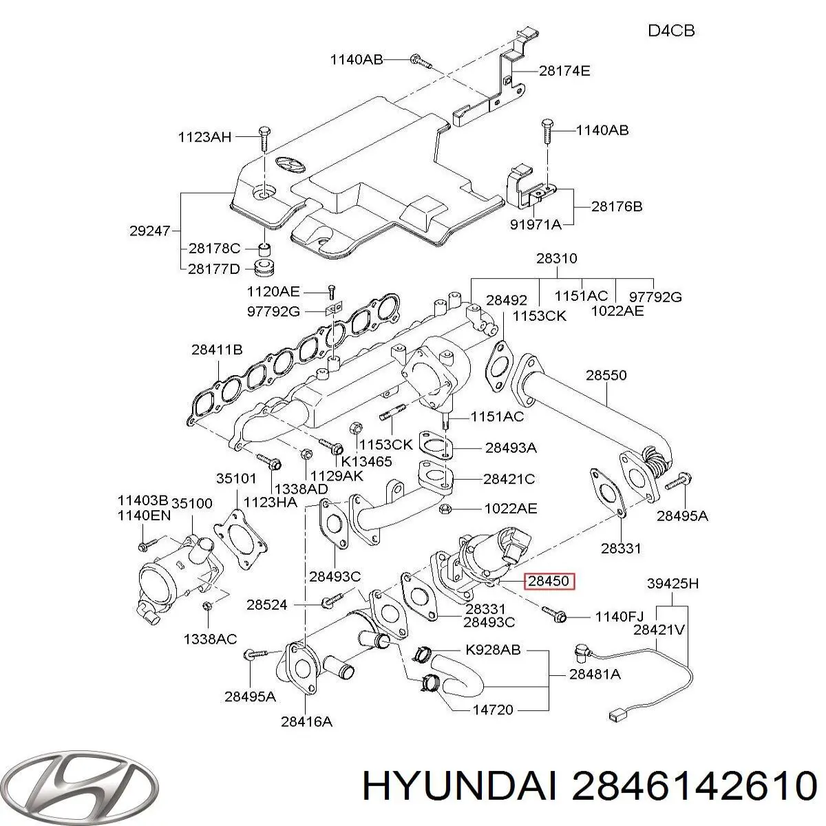 Válvula EGR 2846142610 Hyundai/Kia