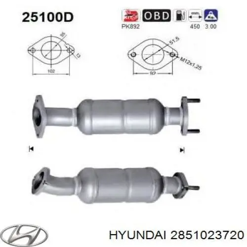 Colector de escape, sistema de escape para Hyundai Tiburon 