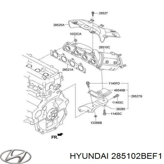 285102BEF1 Hyundai/Kia catalizador