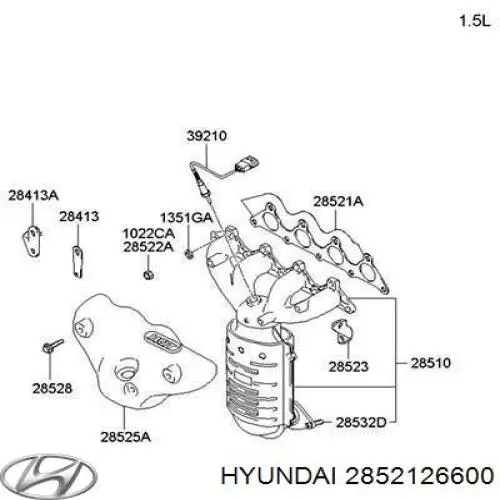 Junta colector escape Hyundai/Kia 2852126600 precio, desde 8,56 EUR