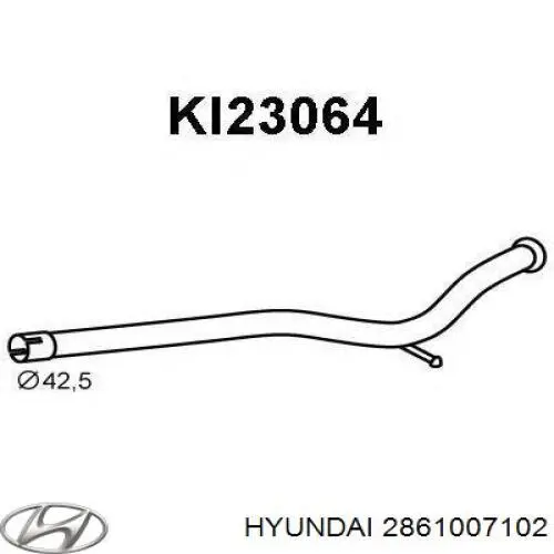 2861007102 Hyundai/Kia silenciador del medio