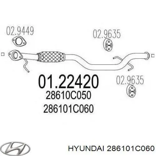 Comprar 286101C060 Hyundai/Kia Silenciador delantero