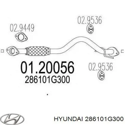 Silenciador, sección delantera Hyundai/Kia 286101G300 precio, desde 150,73 EUR