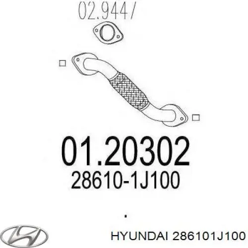 Silenciador, sección delantera para Hyundai I20 (PB)