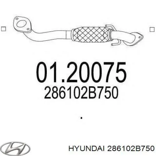 Tubo de admisión del silenciador de escape delantero para Hyundai Santa Fe (CM)