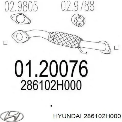 Tubo de admisión del silenciador de escape delantero para Hyundai I30 (FD)