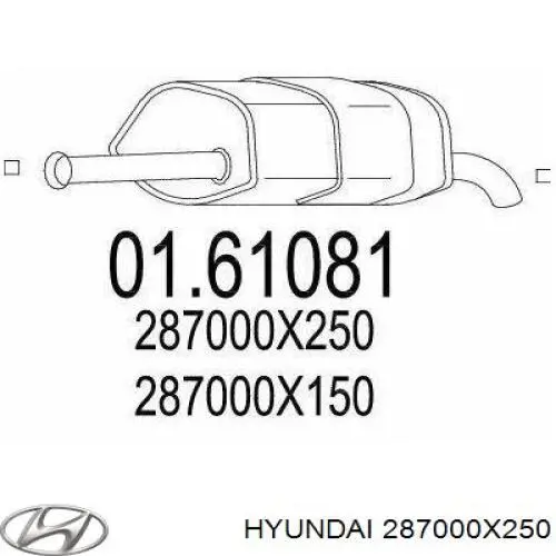 Silencioso trasero para Hyundai I10 (PA)