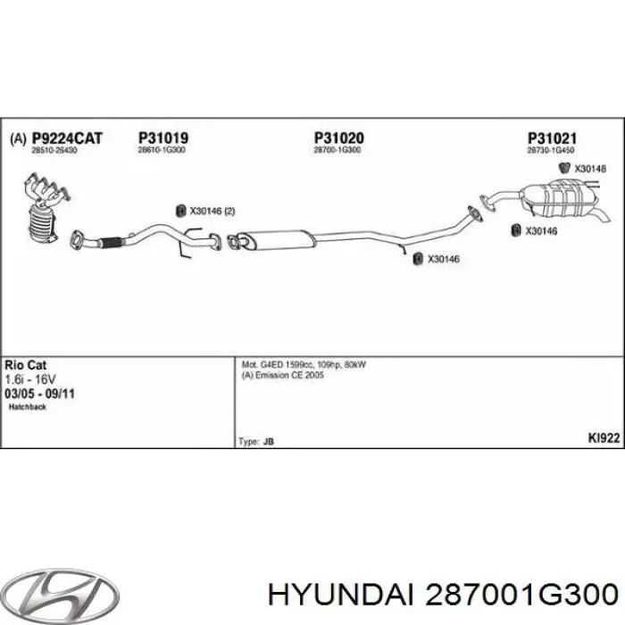 Silenciador central Hyundai/Kia 287001G300 precio, desde 109,34 EUR