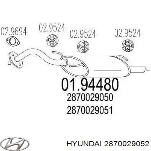 2870029052 Hyundai/Kia silenciador posterior