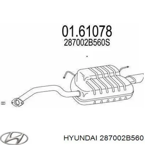 Silenciador trasero Hyundai/Kia 287002B560 precio, desde 574,47 EUR