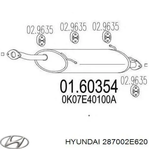 287002E623 Hyundai/Kia silenciador posterior