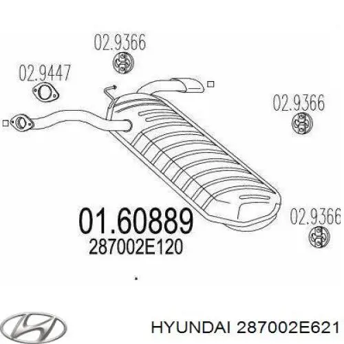 287002E621 Hyundai/Kia silenciador posterior