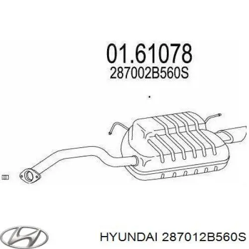 287012B560S Hyundai/Kia Silenciador trasero