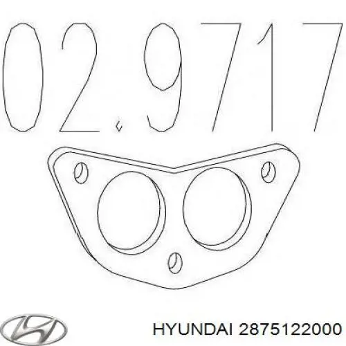 2875122000 Hyundai/Kia junta, tubo de escape silenciador