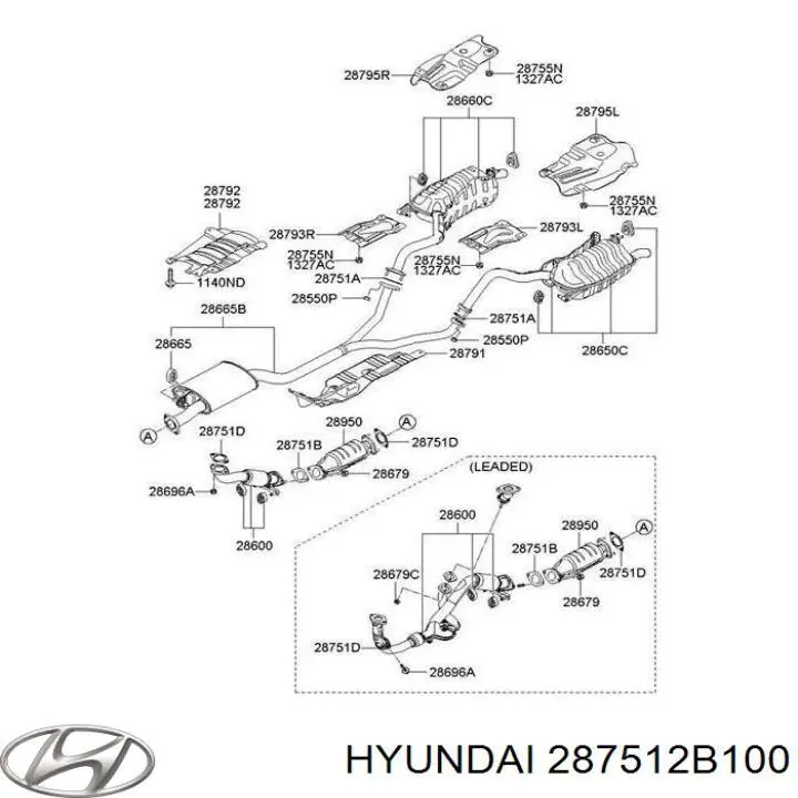 Comprar 287512B100 Hyundai/Kia Junta de escape