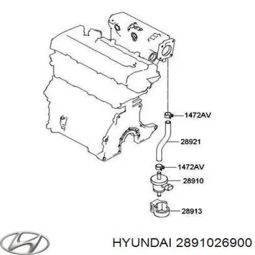 Válvula reguladora de admisión Hyundai/Kia 2891026900