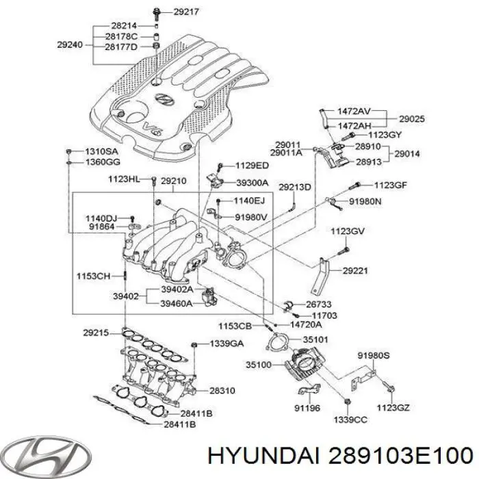 Válvula reguladora de admisión para Hyundai Grandeur (TG)