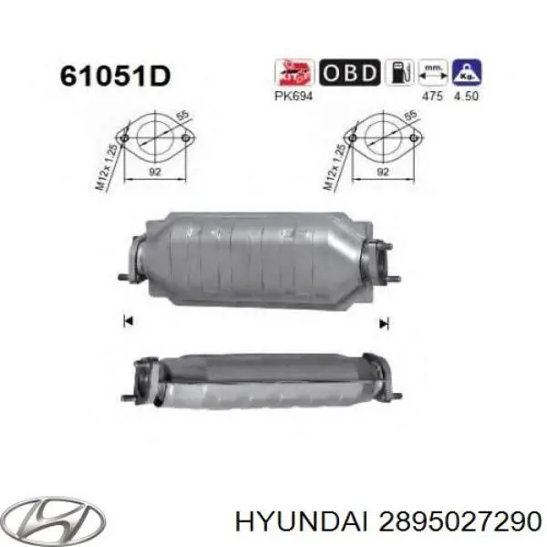 Comprar 2895027290 Hyundai/Kia Catalizador