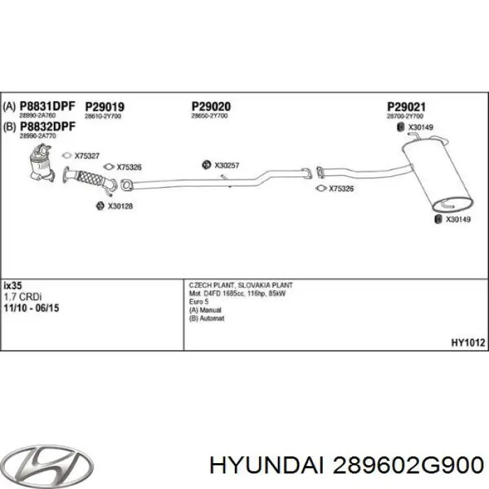 Comprar 289602G900 Hyundai/Kia Catalizador