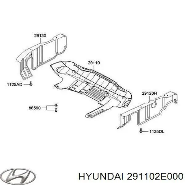 Protección delantera del motor Hyundai/Kia 291102E000 precio, desde 62,71 EUR