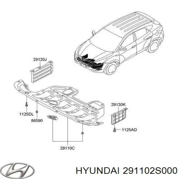 Protector antiempotramiento del motor para Hyundai Tucson (TM)