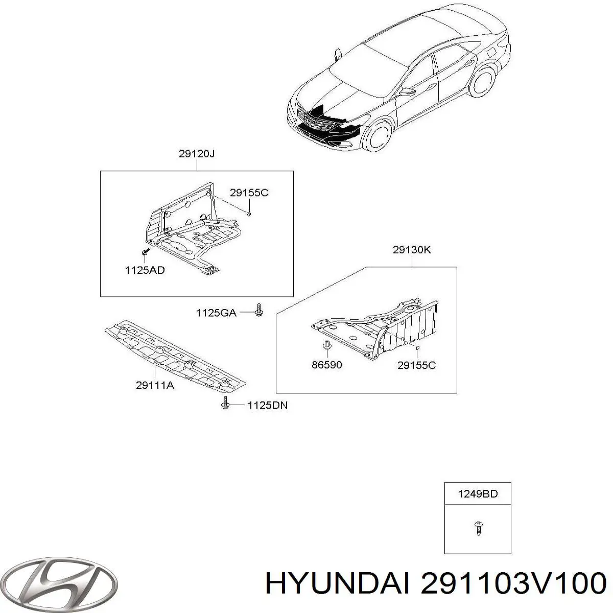Protector antiempotramiento del motor para Hyundai Azera (HG)