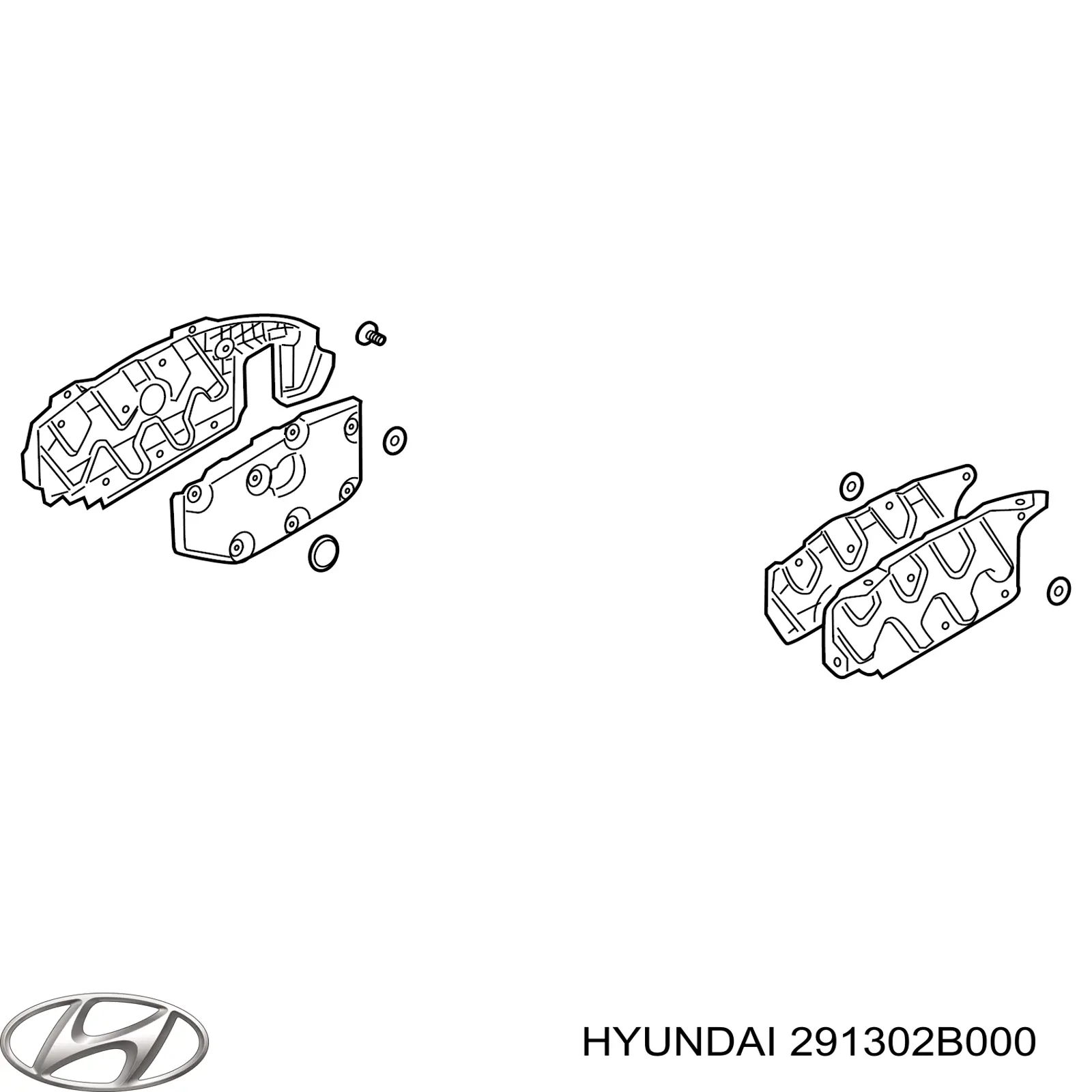 291302B000 Hyundai/Kia Protección izquierda del motor