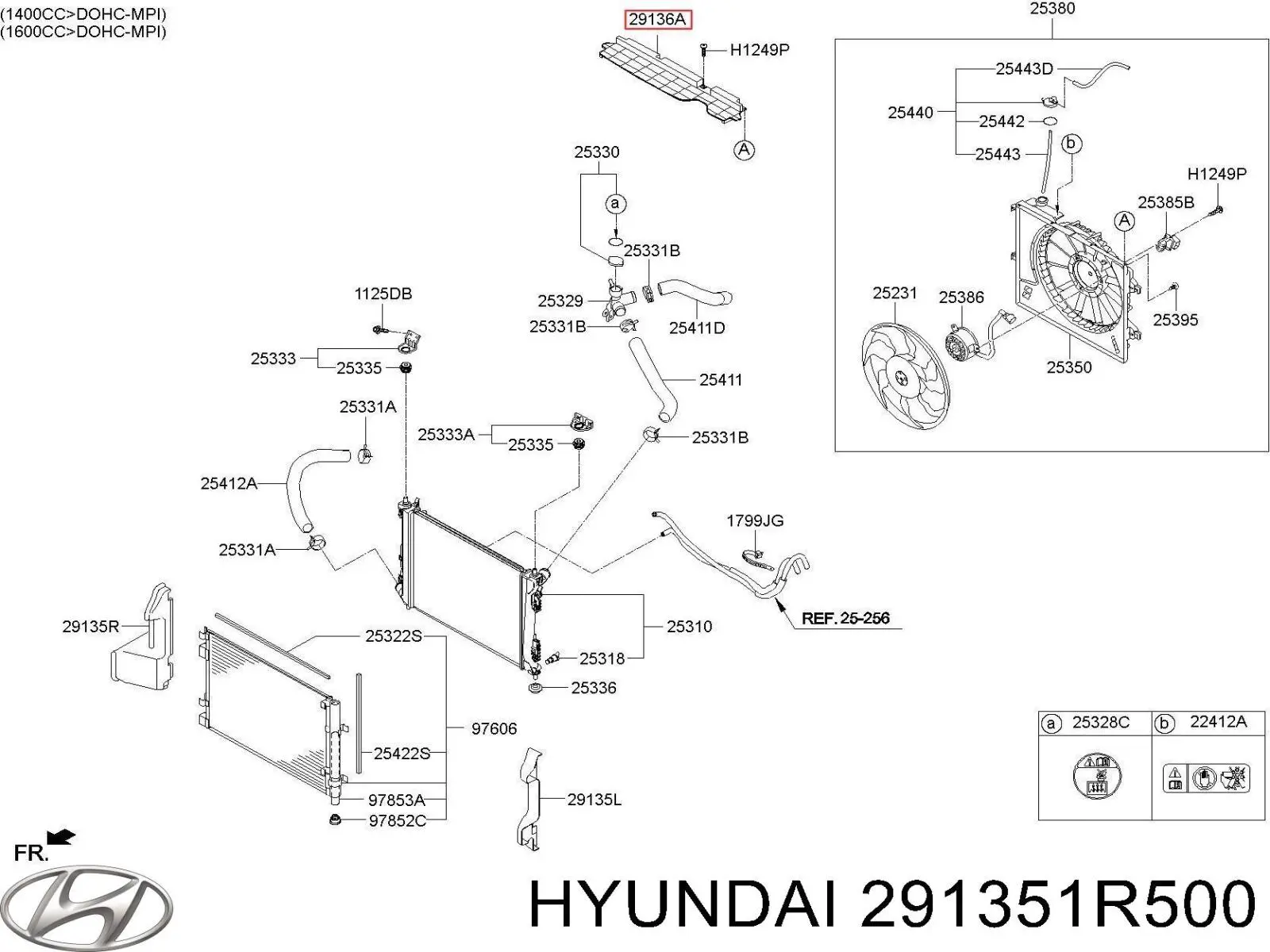 Deflector de aire, radiador, superior para Hyundai Accent (RB)