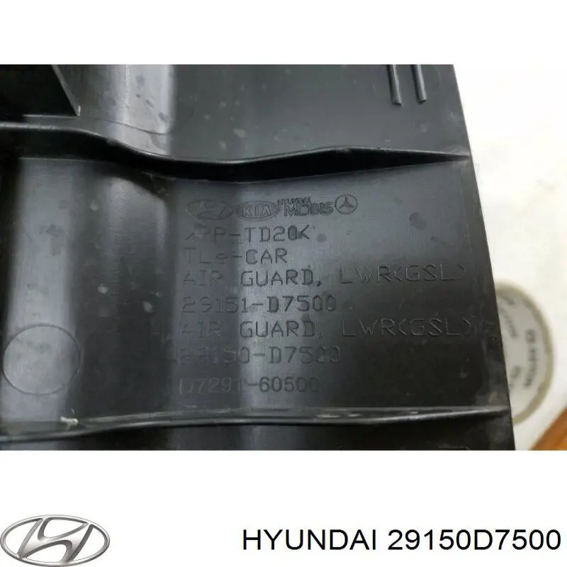 Deflector de aire inferior del radiador Hyundai/Kia 29150D7500 precio, desde 27,00 EUR