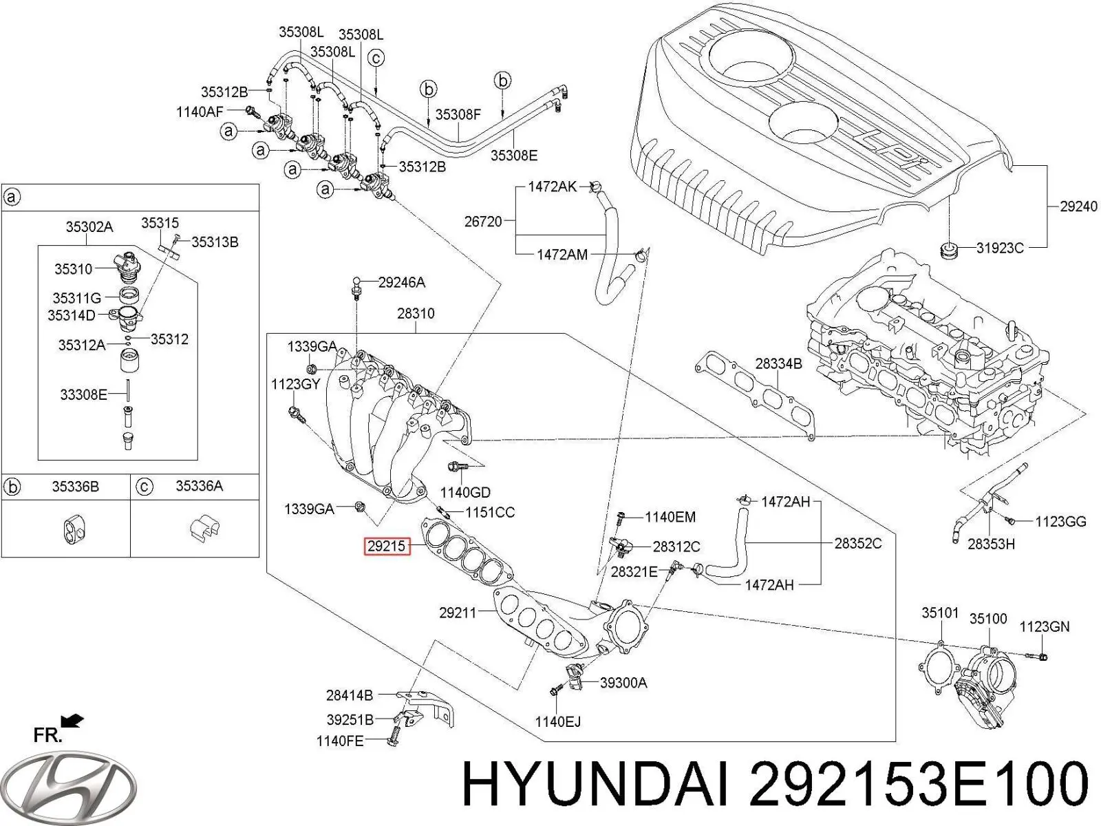 Junta de colector de admisión Hyundai/Kia 292153E100 precio, desde 2,98 EUR