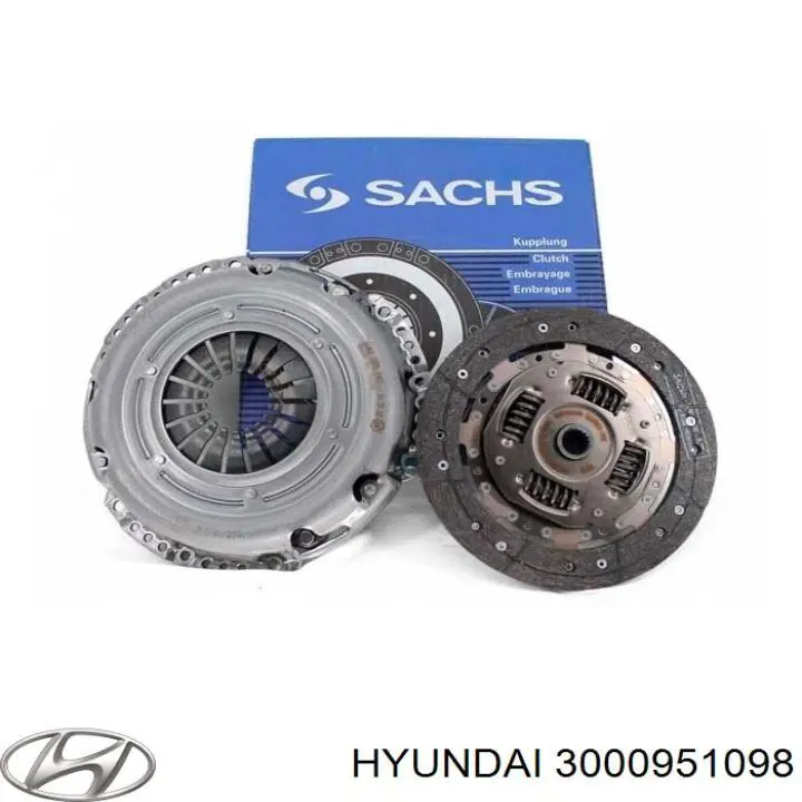 3000 951 098 Hyundai/Kia kit de embrague (3 partes)