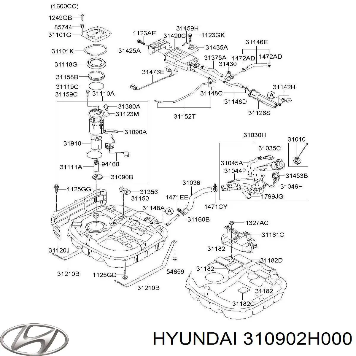 Filtro de combustible 310902H000 Hyundai/Kia