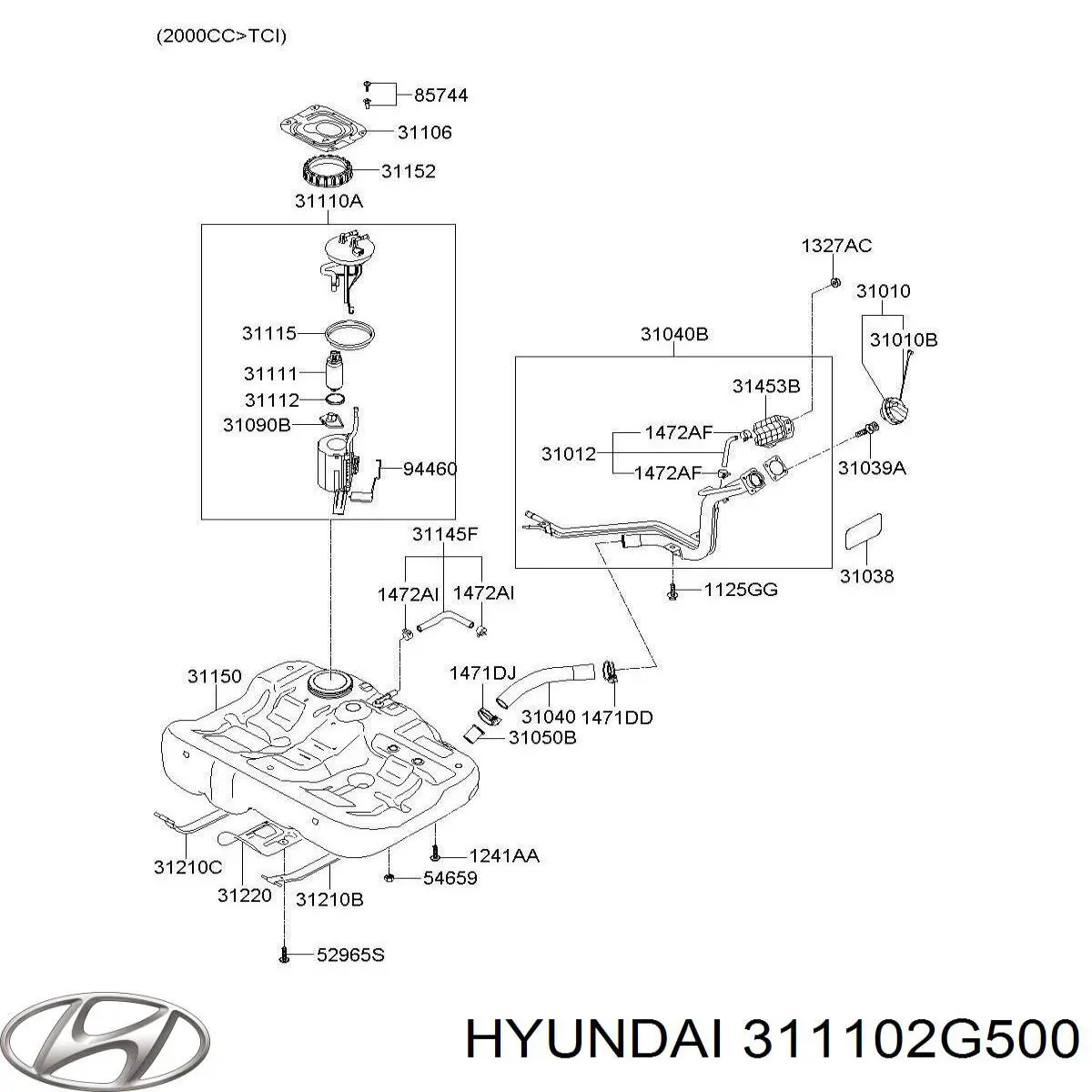 311102G500 Hyundai/Kia módulo alimentación de combustible